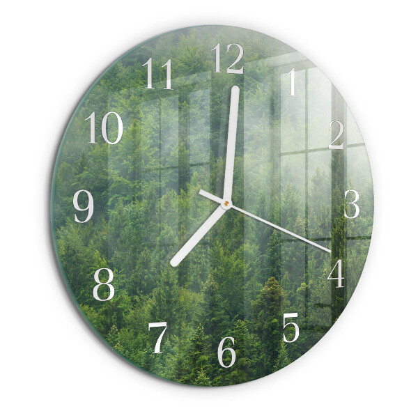 Glas wanduhr Nebliger Wald