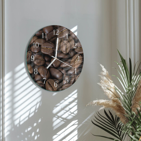 Glas wanduhr Kaffee