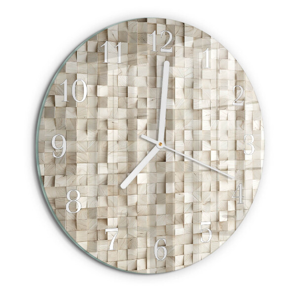 Glas wanduhr Holzmosaik