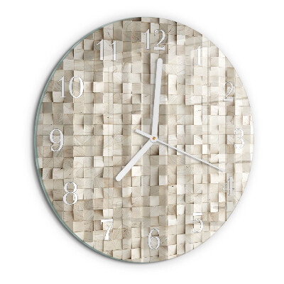 Glas wanduhr Holzmosaik