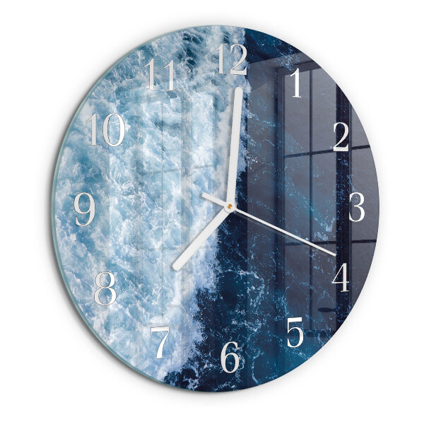 Glas wanduhr Meereswellen