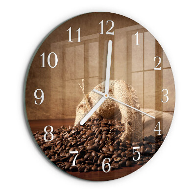 Glas wanduhr Kaffee
