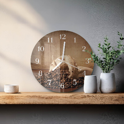 Glas wanduhr Kaffee