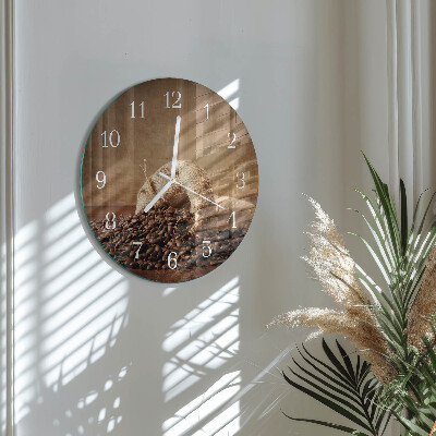 Glas wanduhr Kaffee