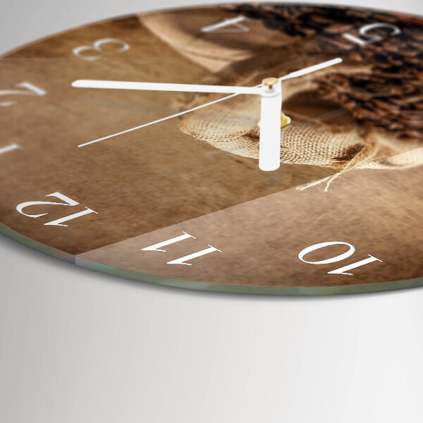 Glas wanduhr Kaffee
