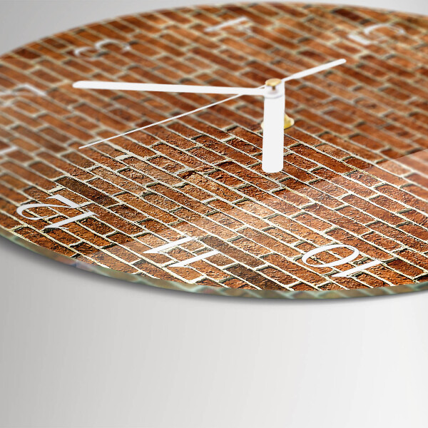 Glas wanduhr Ziegel