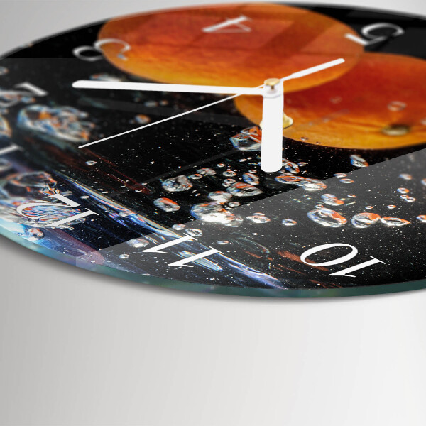 Glas wanduhr Orangen