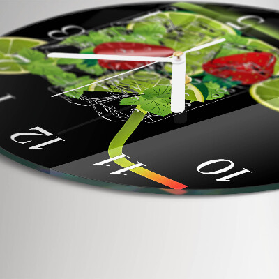 Glas wanduhr Erdbeere und Limette
