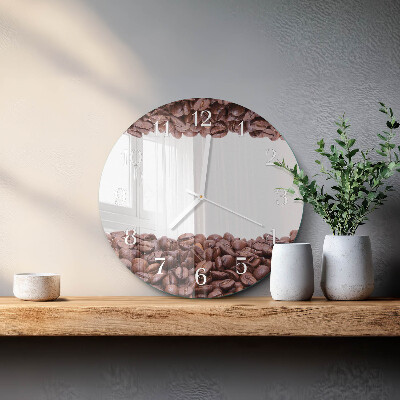 Glas wanduhr Kaffeebohnen