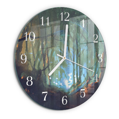 Glas wanduhr Mystischer Wald