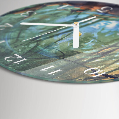 Glas wanduhr Mystischer Wald