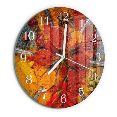Glas wanduhr Gewürze