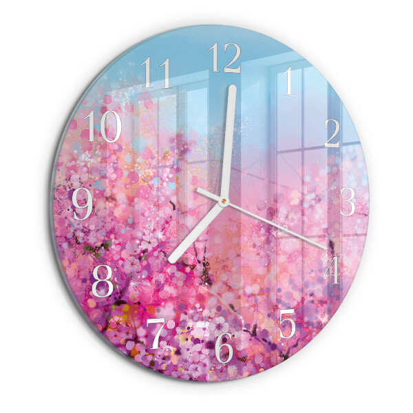 Glas wanduhr Blumenmuster
