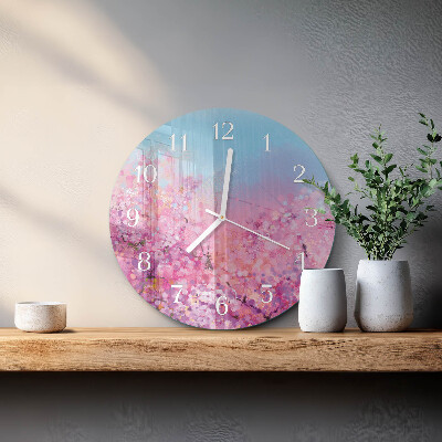 Glas wanduhr Blumenmuster