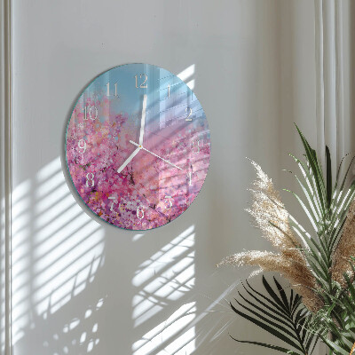 Glas wanduhr Blumenmuster
