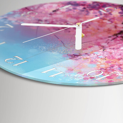 Glas wanduhr Blumenmuster