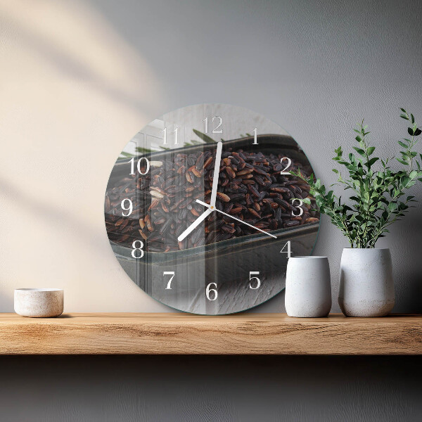 Glas wanduhr Schwarzer Reis