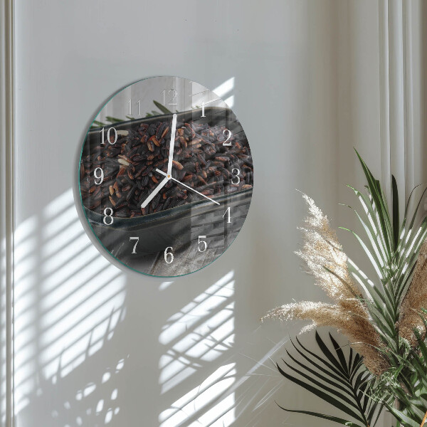Glas wanduhr Schwarzer Reis