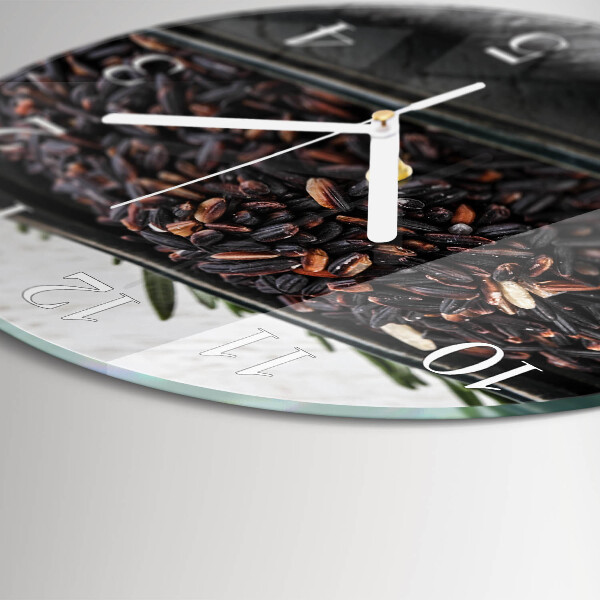 Glas wanduhr Schwarzer Reis