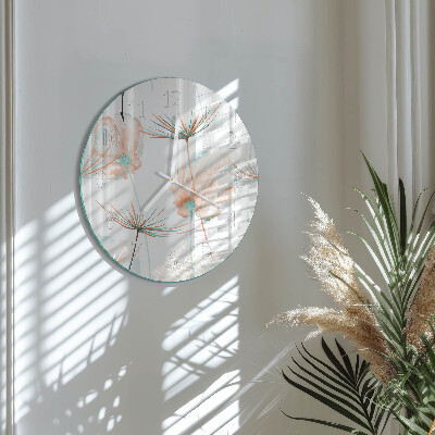Glas wanduhr Löwenzahn