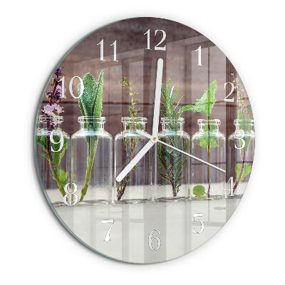 Glas wanduhr Kräuter