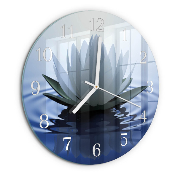 Glas wanduhr Seerose