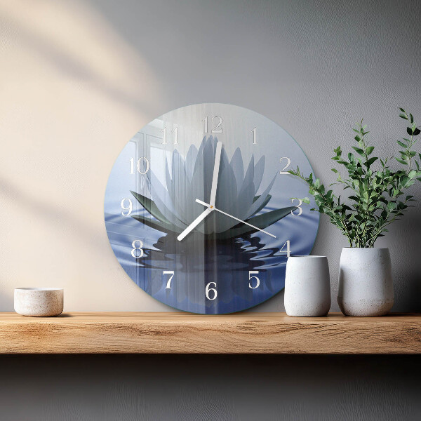 Glas wanduhr Seerose