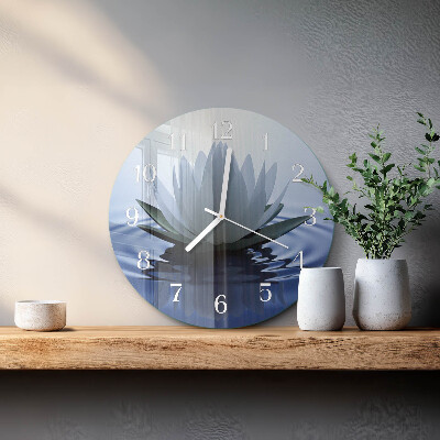 Glas wanduhr Seerose