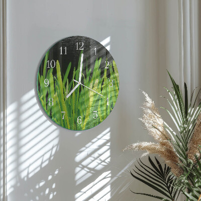 Glas wanduhr Gras