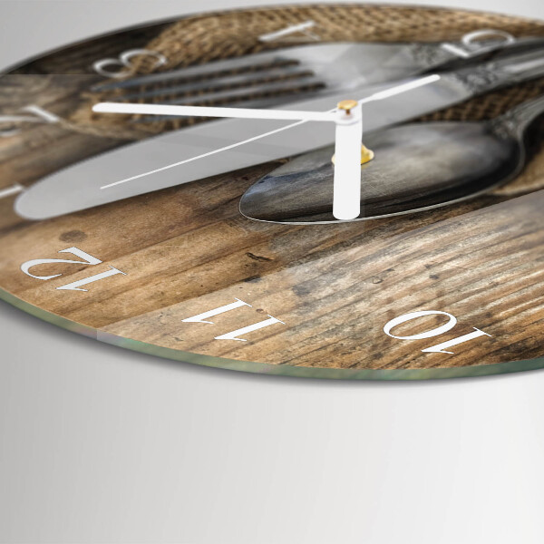 Glas wanduhr Besteck