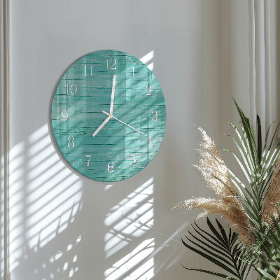 Glas wanduhr Grüne Bretter