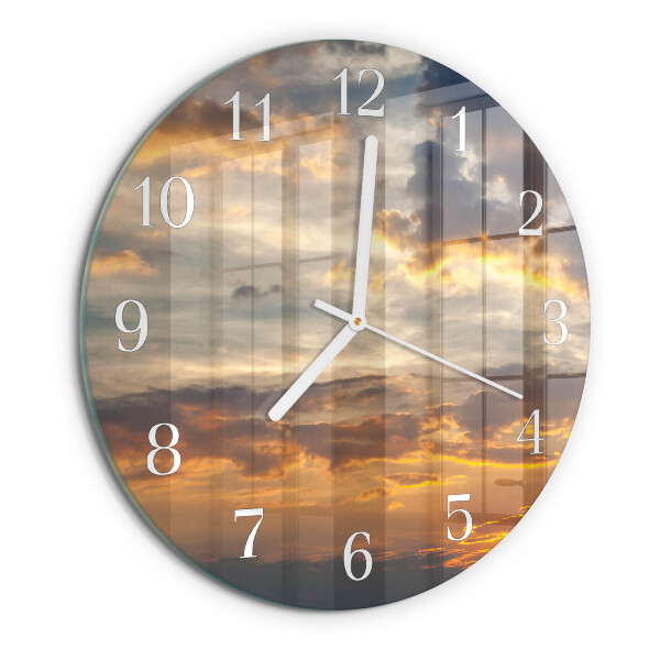 Glas wanduhr Sonnenuntergang