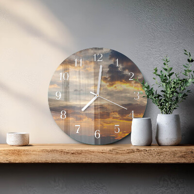 Glas wanduhr Sonnenuntergang