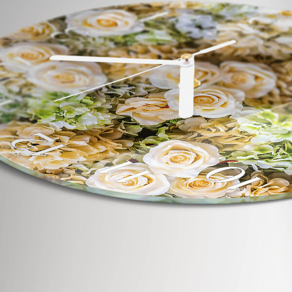 Glas wanduhr Elegante Blumen