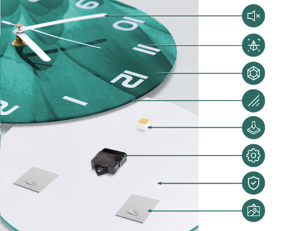 Glas wanduhr Himbeeren