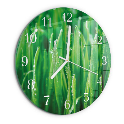 Glas wanduhr Grünes Gras