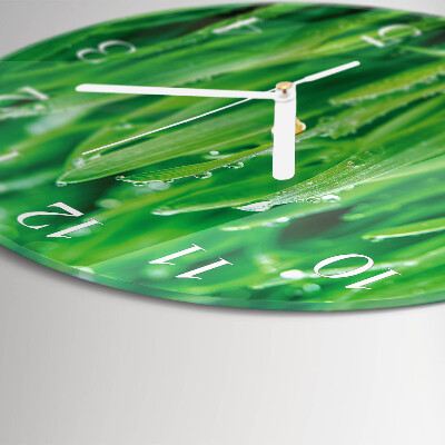 Glas wanduhr Grünes Gras