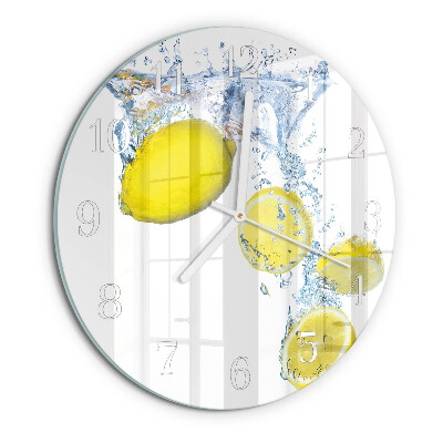 Glas wanduhr Zitronen