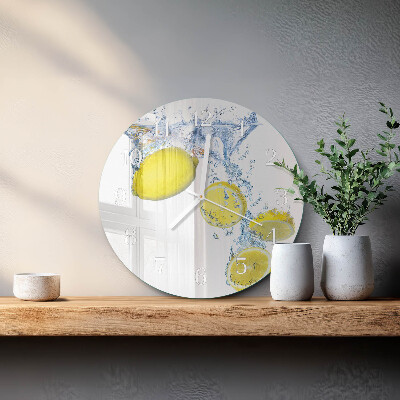 Glas wanduhr Zitronen