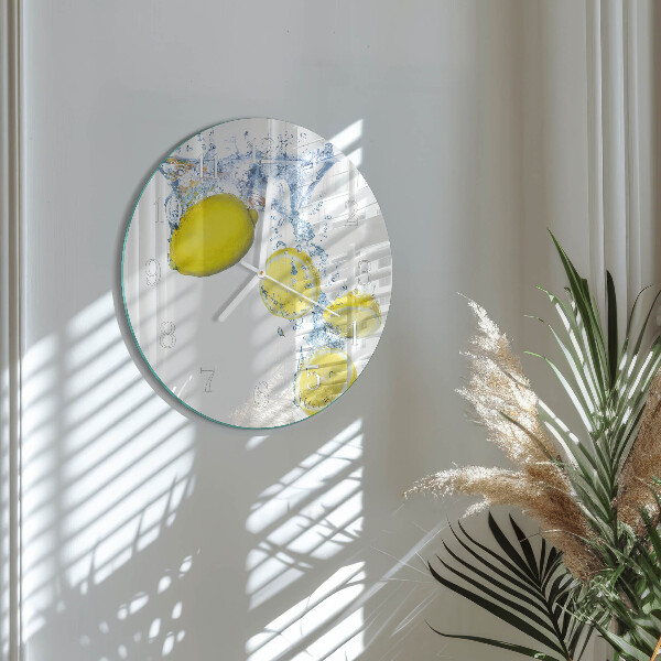 Glas wanduhr Zitronen