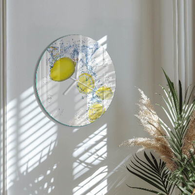 Glas wanduhr Zitronen