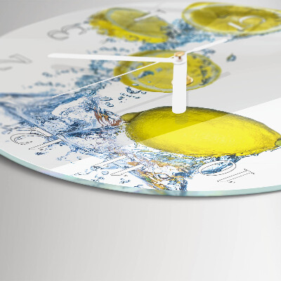 Glas wanduhr Zitronen