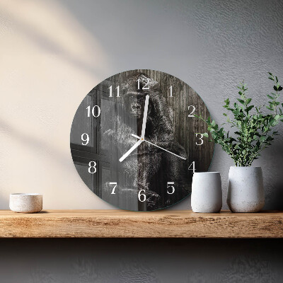 Glas wanduhr Gorilla
