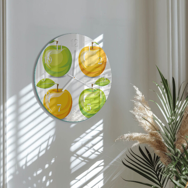 Glas wanduhr Äpfel