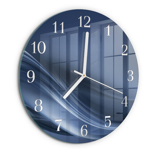 Glas wanduhr Blaue Wellen