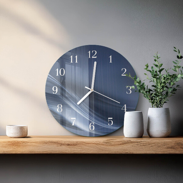 Glas wanduhr Blaue Wellen
