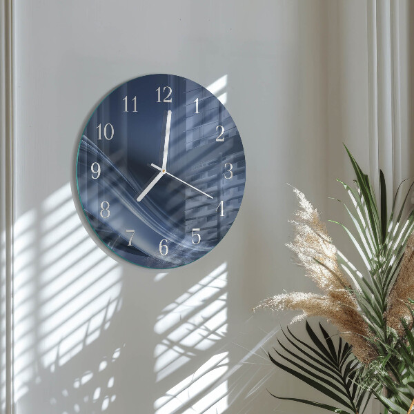 Glas wanduhr Blaue Wellen