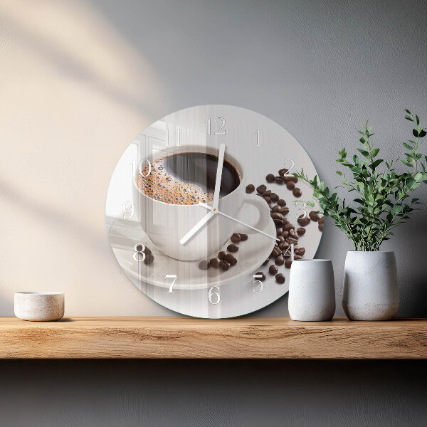 Glas wanduhr Tasse Kaffee