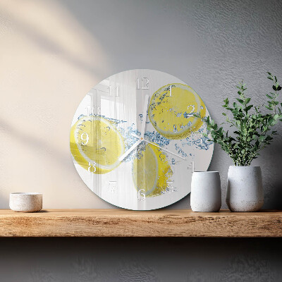 Glas wanduhr Zitronen