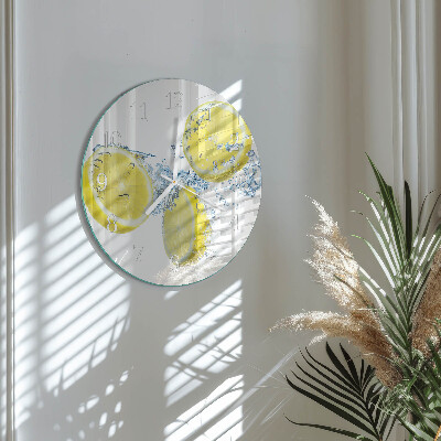 Glas wanduhr Zitronen